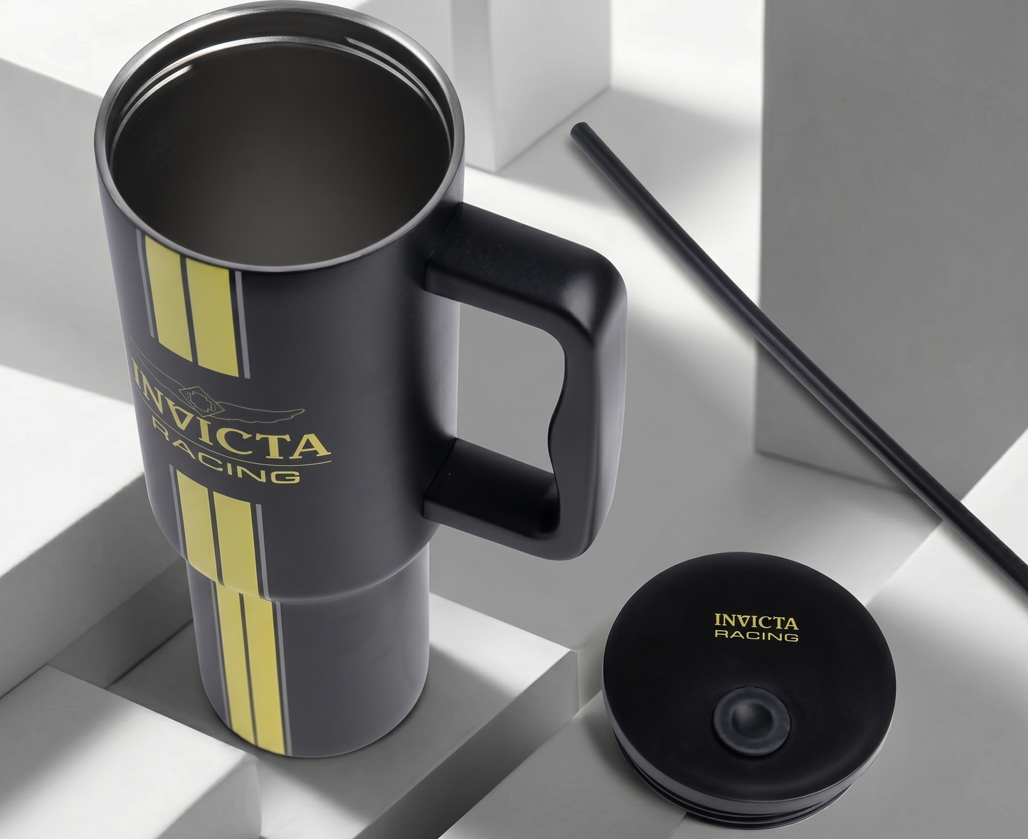 Invicta Racing Stainless Steel Black Insulated Tumbler - 40oz (IG0309-RBLK)