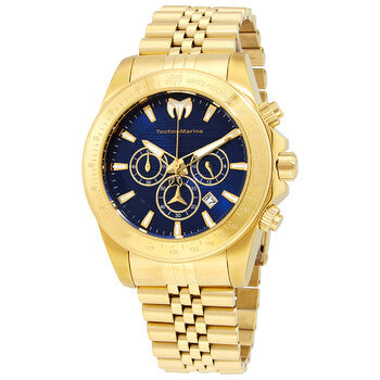TechnoMarine Manta Ray Unisex Watch - 38mm, Gold Blue Face (TM-219015)