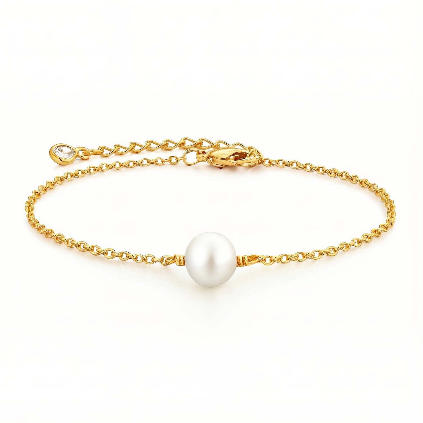 PULSERA "PERLITA" DE ACERO BAÑADA EN ORO DE 18 QUILATES