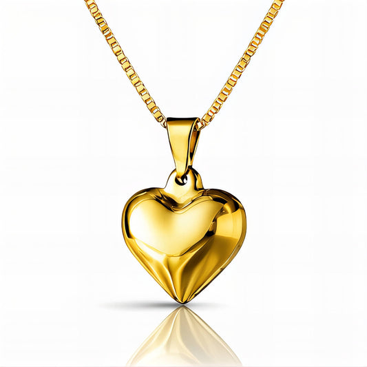 COLLAR "CORAZÓN" ACERO BAÑADO EN ORO DE 18 QUILATES