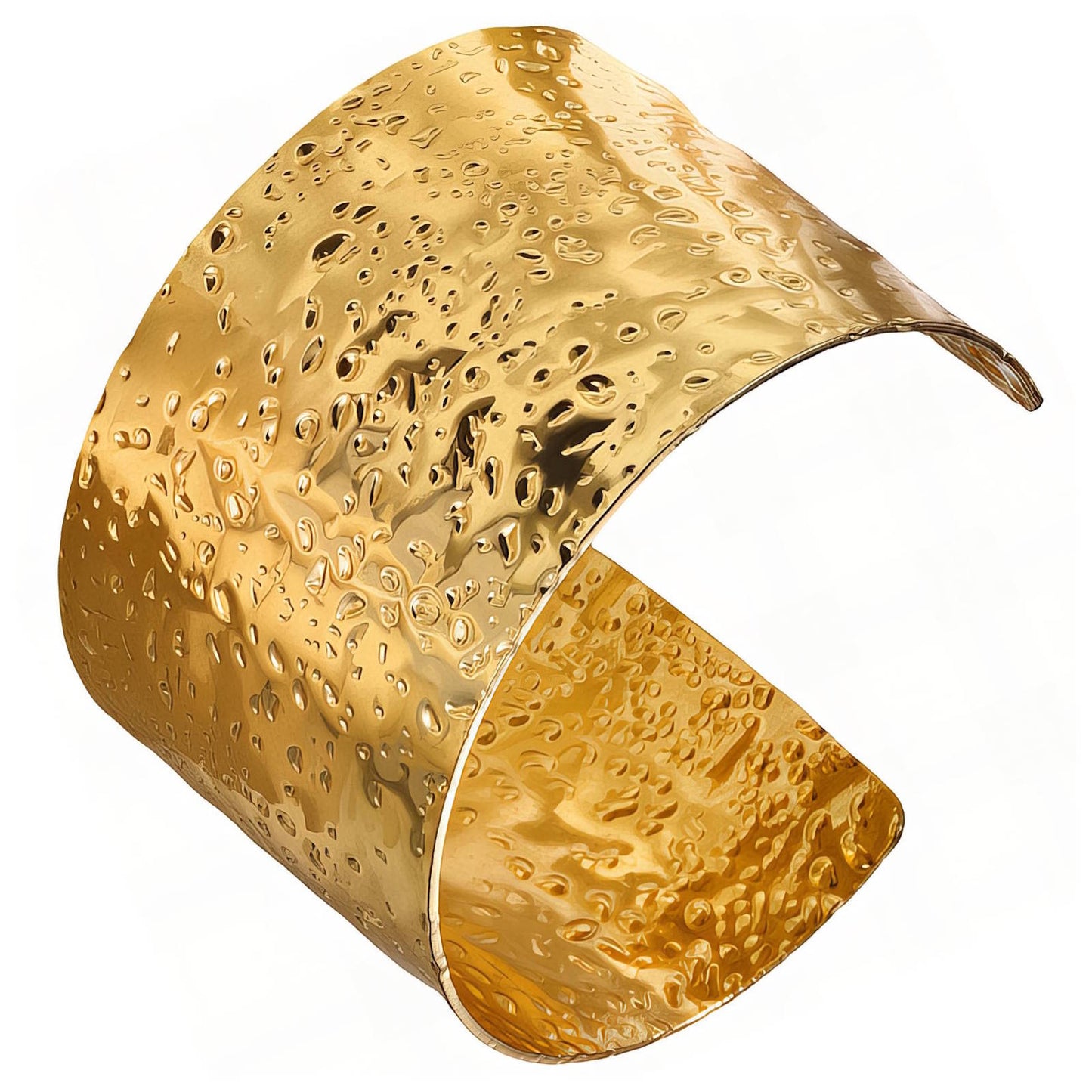 PULSERA "ANCHA" DE ACERO BAÑADA EN ORO DE 18 QUILATES