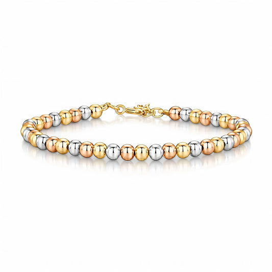 PULSERA "BICOLOR" DE ACERO BAÑADA EN ORO DE 18 QUILATES