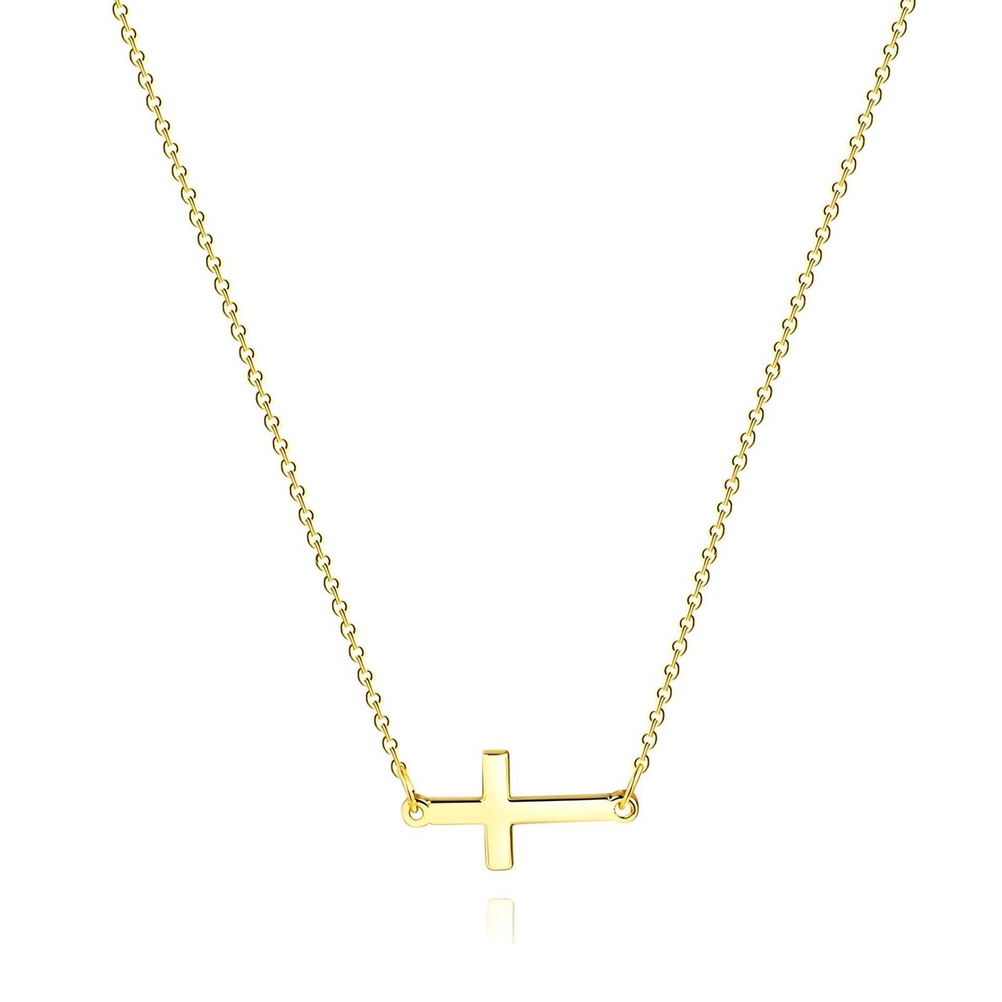 COLLAR "CRUCES" ACERO BAÑADO EN ORO DE 18 QUILATES