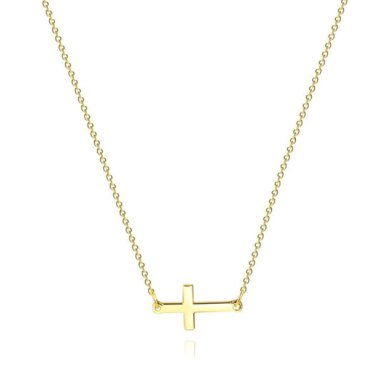 COLLAR "CRUCES" ACERO BAÑADO EN ORO DE 18 QUILATES