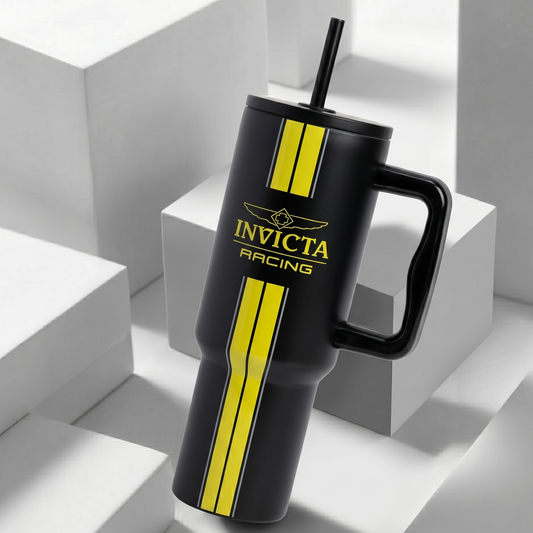 Invicta Racing Stainless Steel Black Insulated Tumbler - 40oz (IG0309-RBLK)