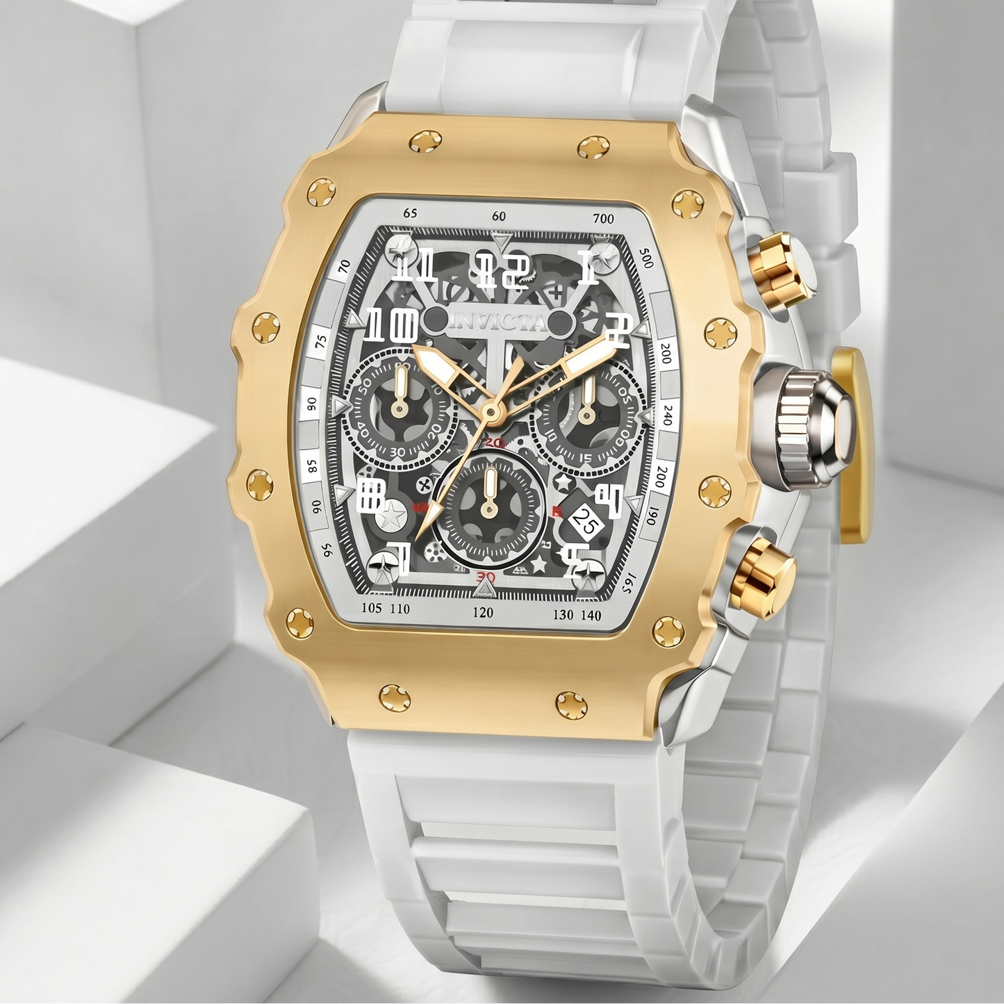 Invicta Racing Gold Rush - Nitro Gen Men's Watch 43mm, White (69701)