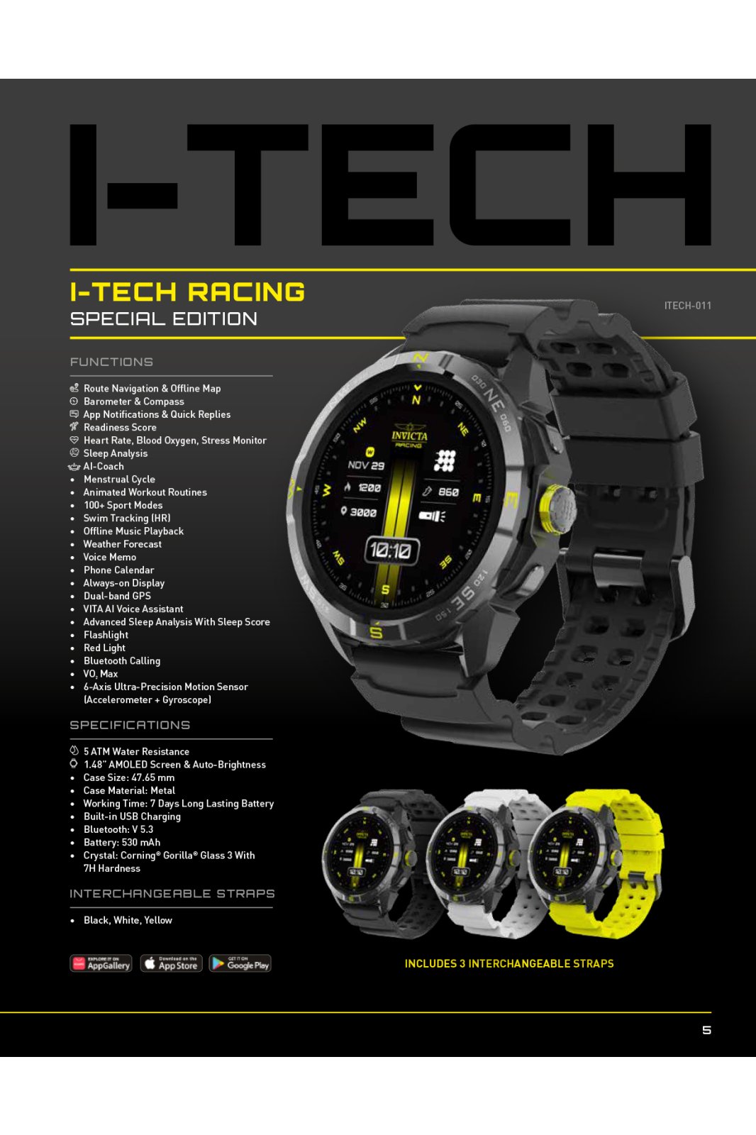 Invicta I-Tech Racing Limited Edition Watch - 58mm, Black (ITECH-011)